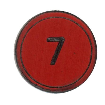 Zahlenmarker rund "7", rot