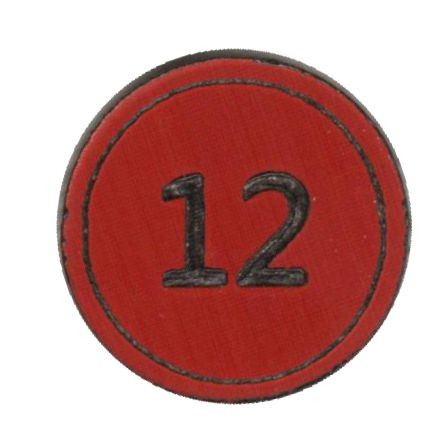 Zahlenmarker rund "12", rot