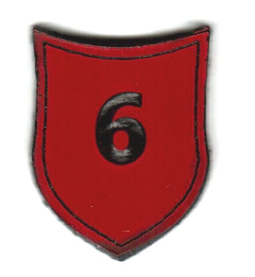 Zahlenmarker Schild "6", rot