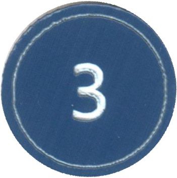 Zahlenmarker rund "3", blau