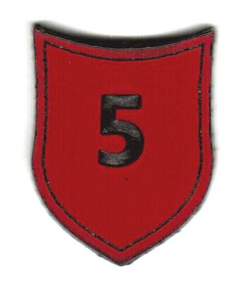 Zahlenmarker Schild "5", rot