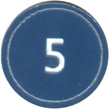 Zahlenmarker rund "5", blau