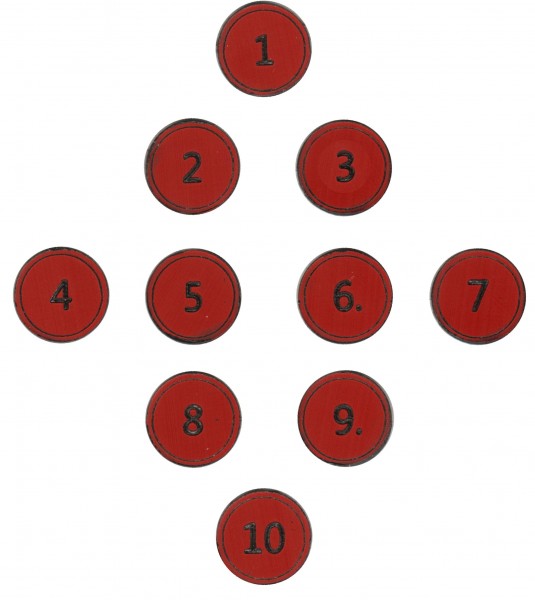 Zahlenmarker rund Set, rot