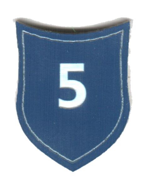 Zahlenmarker Schild "5", blau