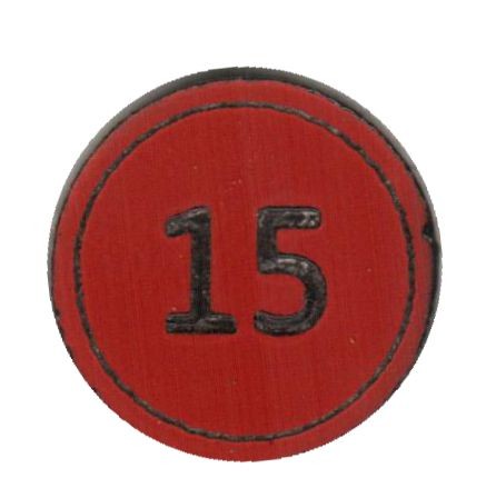 Zahlenmarker rund "15", rot
