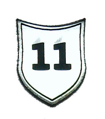 Zahlenmarker Schild "11", silber