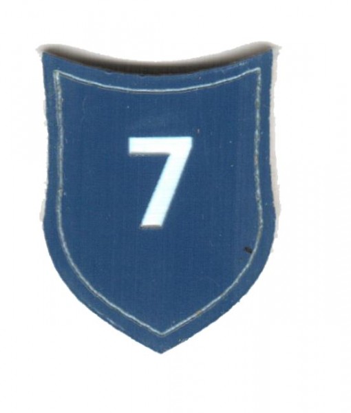 Zahlenmarker Schild "7", blau
