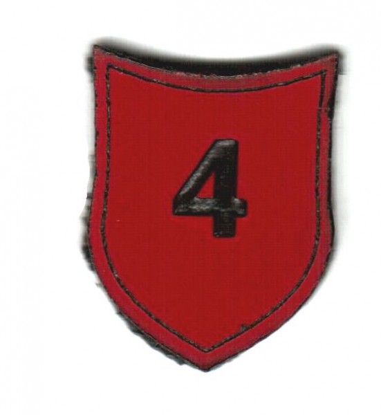 Zahlenmarker Schild "4", rot
