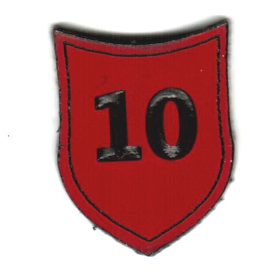 Zahlenmarker Schild "10", rot
