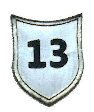 Zahlenmarker Schild "13", silber
