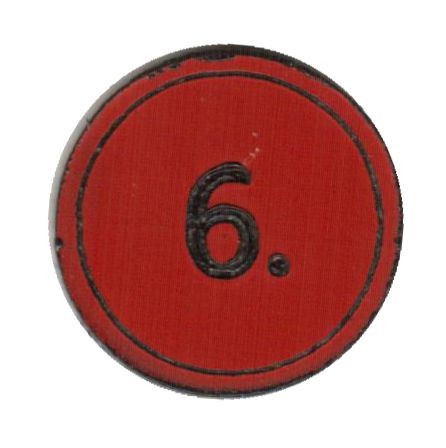 Zahlenmarker rund "6", rot
