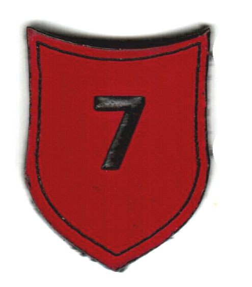 Zahlenmarker Schild "7", rot