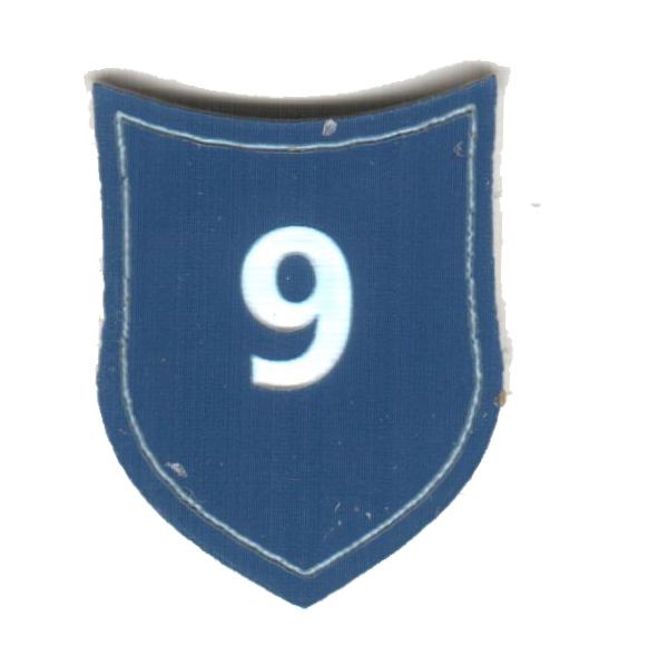 Zahlenmarker Schild "9", blau