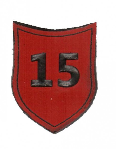 Zahlenmarker Schild "15", rot