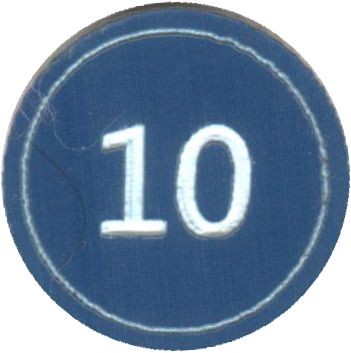 Zahlenmarker rund "10", blau
