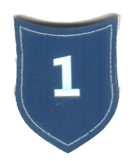 Zahlenmarker Schild "1", blau