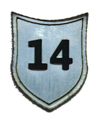 Zahlenmarker Schild "14", silber