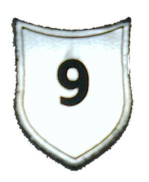 Zahlenmarker Schild "9", silber