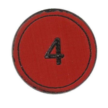 Zahlenmarker rund "4", rot