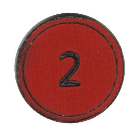 Zahlenmarker rund "2", rot