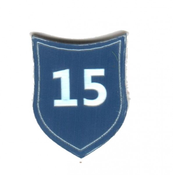 Zahlenmarker Schild "15", blau
