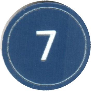 Zahlenmarker rund "7", blau