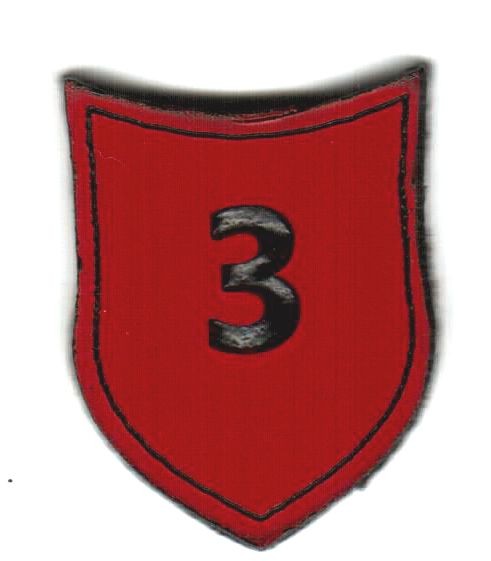 Zahlenmarker Schild "3", rot