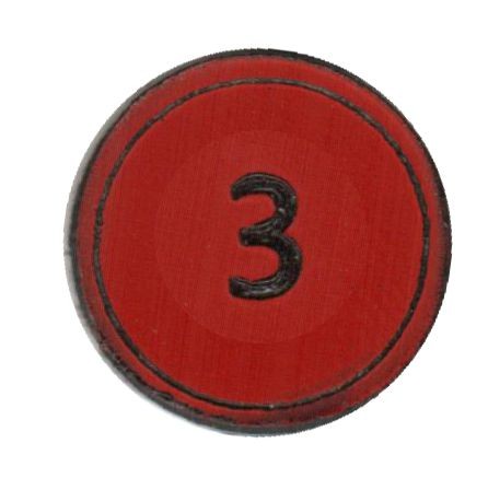Zahlenmarker rund "3", rot
