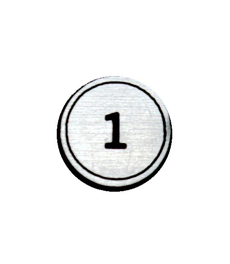 Zahlenmarker rund "1", silber
