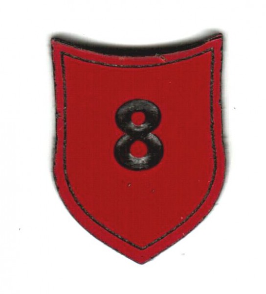 Zahlenmarker Schild "8", rot