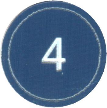 Zahlenmarker rund "4", blau