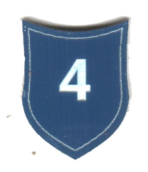 Zahlenmarker Schild "4", blau