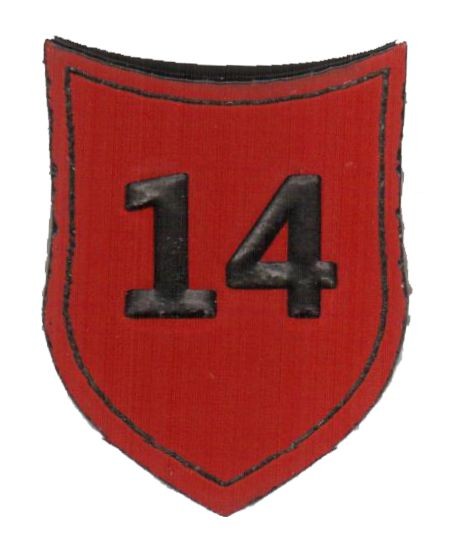 Zahlenmarker Schild "14", rot