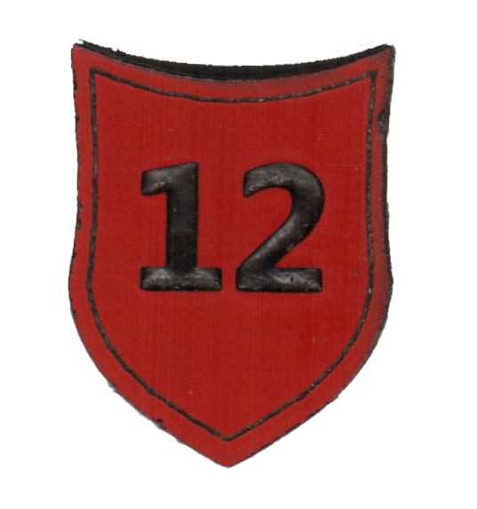 Zahlenmarker Schild "12", rot