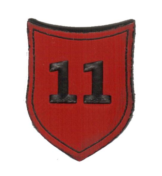 Zahlenmarker Schild "11", rot