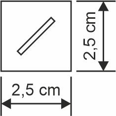 2mm Eckbase 2,5 x 2,5 mit Schlitz diagonal