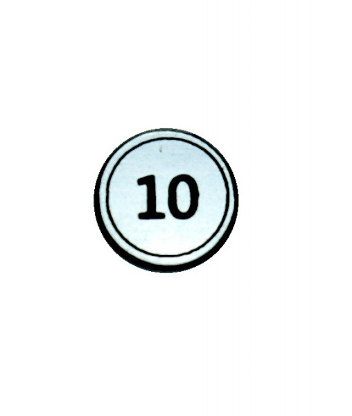 Zahlenmarker rund "10", silber