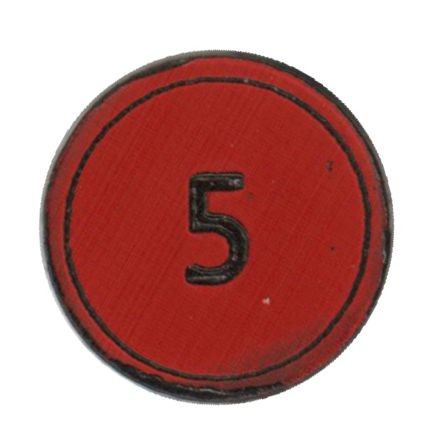 Zahlenmarker rund "5", rot