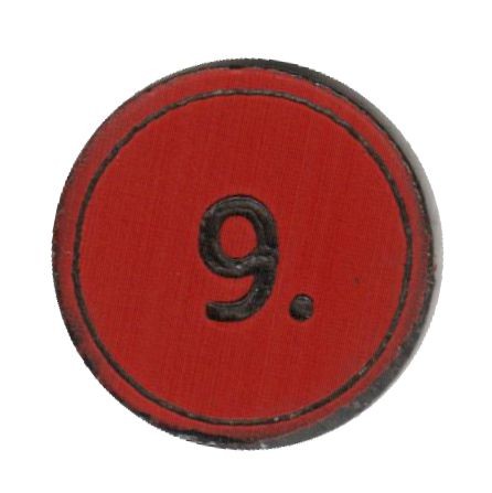 Zahlenmarker rund "9", rot