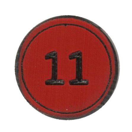 Zahlenmarker rund "11", rot