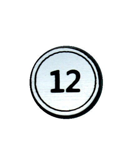 Zahlenmarker rund "12", silber