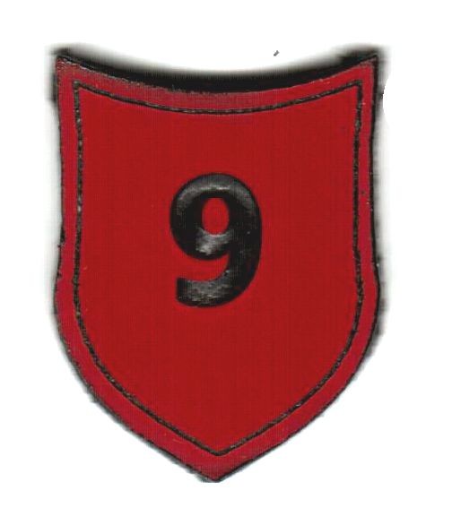 Zahlenmarker Schild "9", rot