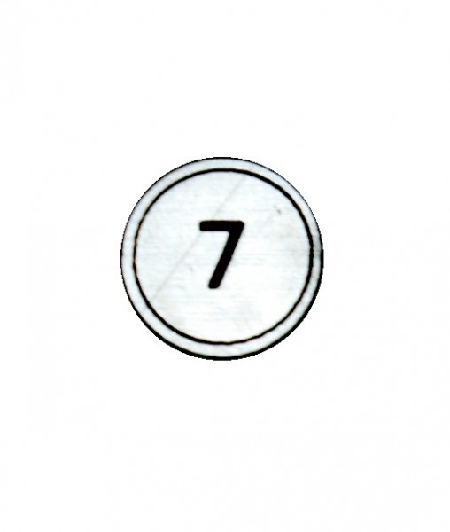 Zahlenmarker rund "7", silber