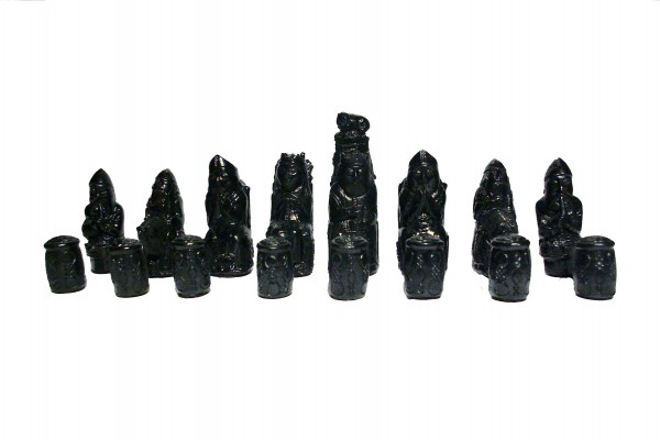 Schachfiguren-Set "Lewis" in Schwarz