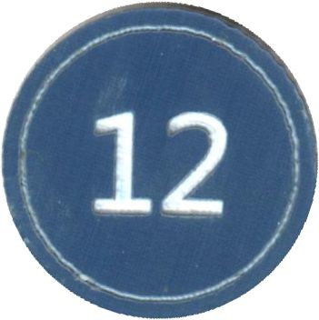 Zahlenmarker rund "12", blau