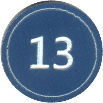 Zahlenmarker rund "13", blau