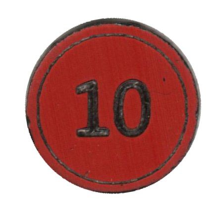 Zahlenmarker rund "10", rot
