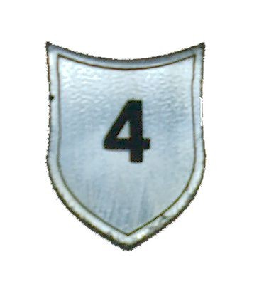Zahlenmarker Schild "4", silber