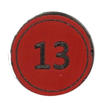 Zahlenmarker rund "13", rot